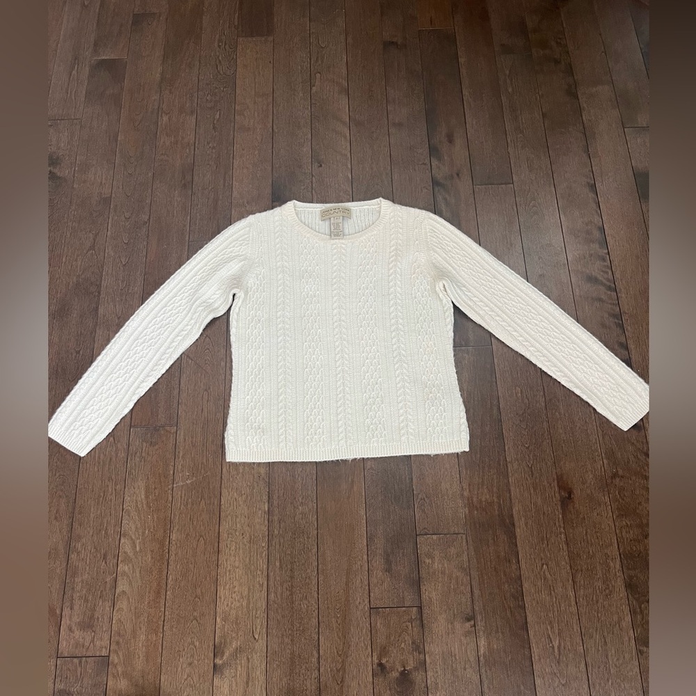 Jones New York Women's Cream Cable Knit Sweater